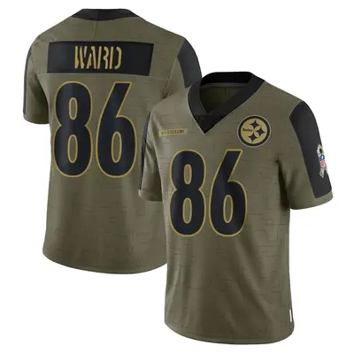 Men's Hines Ward Pittsburgh Steelers 2021 Salute To Service Jersey - Olive Limited